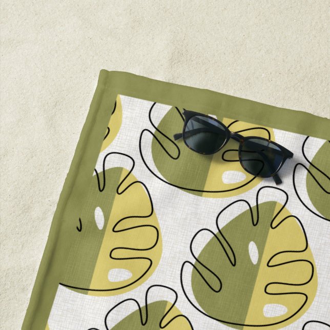 Serviette De Plage Monstera Leaves - Green (En situation)
