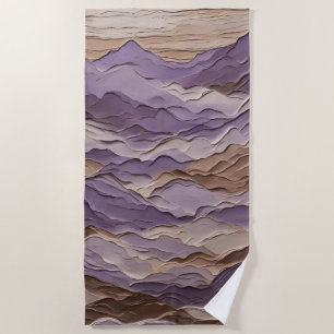 Serviette De Plage Montagne Mystique pourpre et Brown