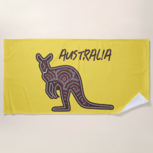 Serviette De Plage Mosaïque autochtone de Kangaroo