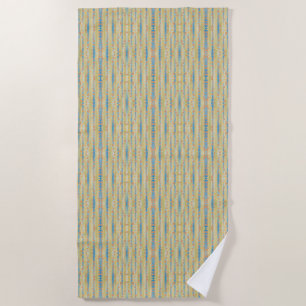 Serviette De Plage Motif à pois rayés verticaux à l'aquarelle