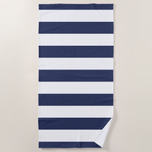 Serviette De Plage Motif à rayures bleu foncé