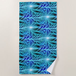 Serviette De Plage Motif à répétition électrique bleu brillant