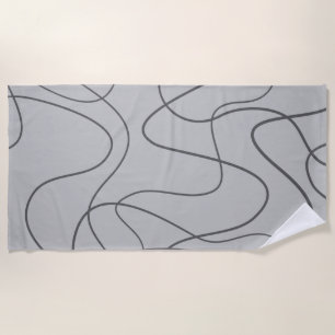 Serviette De Plage Motif abstrait, urbain et moderne. Lignes courbes 