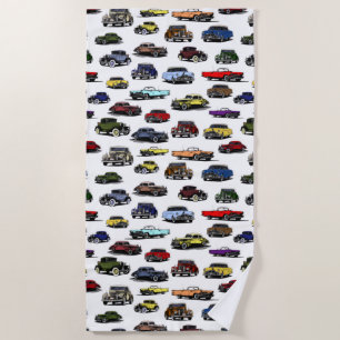 Serviette De Plage Motif aléatoire des voitures d'époque