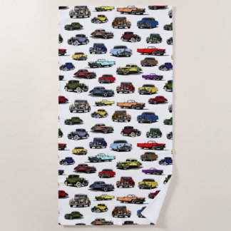 Serviette De Plage Motif aléatoire des voitures d'époque