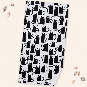 Serviette De Plage Motif amusant de chat noir