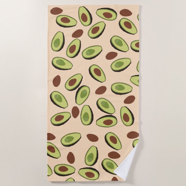 Serviette De Plage Motif Avocado (Devant)