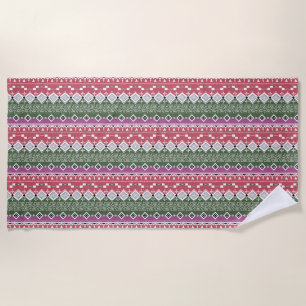 Serviette De Plage Motif aztèque, rayures /