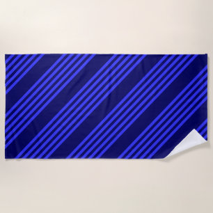 Serviette De Plage Motif bleu cinq bandes