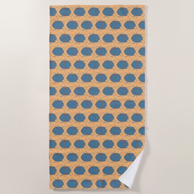 Serviette De Plage Motif Blue Beetles (Devant)