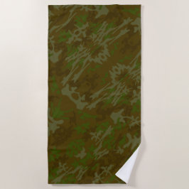 Serviette De Plage Motif Camouflage Brown Et Vert