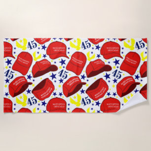 Serviette De Plage Motif Casquette de Trump 2020 MAGA - Blanc -