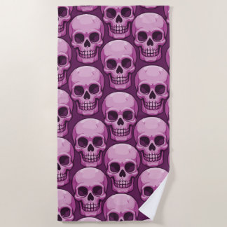 Serviette De Plage Motif crâne rose – Conception répétitive audacieus