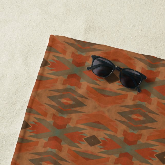 Serviette De Plage Motif d'art inspiré des Indiens d'Amérique du Sud- (En situation)