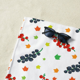 Serviette De Plage Motif de baies, groseille, myrtille, fruit