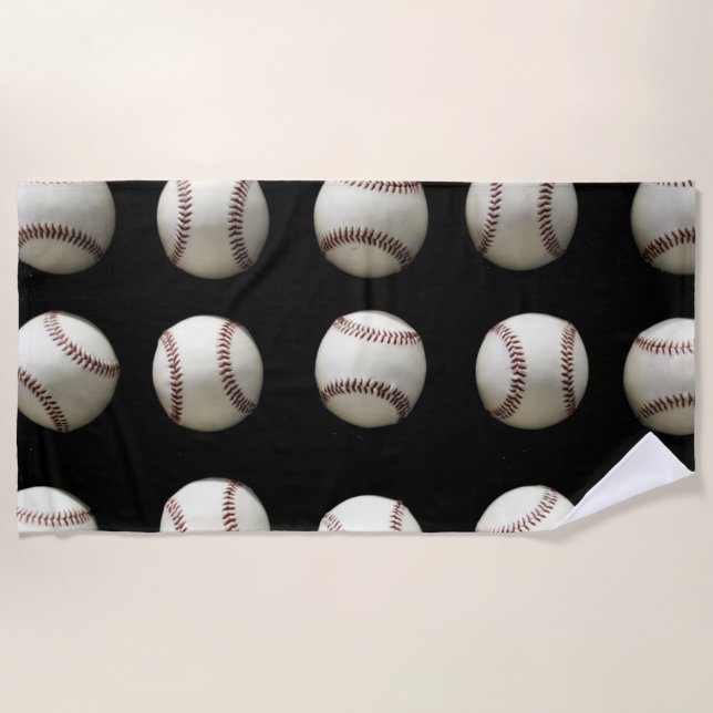 Serviette De Plage Motif de baseball (Devant)