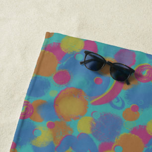 Serviette De Plage Motif de brosse rétro