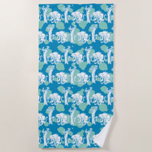Serviette De Plage Motif de caractères bleu Weasel & Baboon