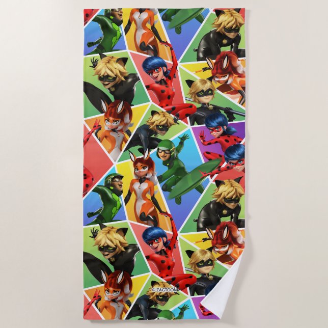 Serviette De Plage Motif de caractères couleur miquille (Devant)