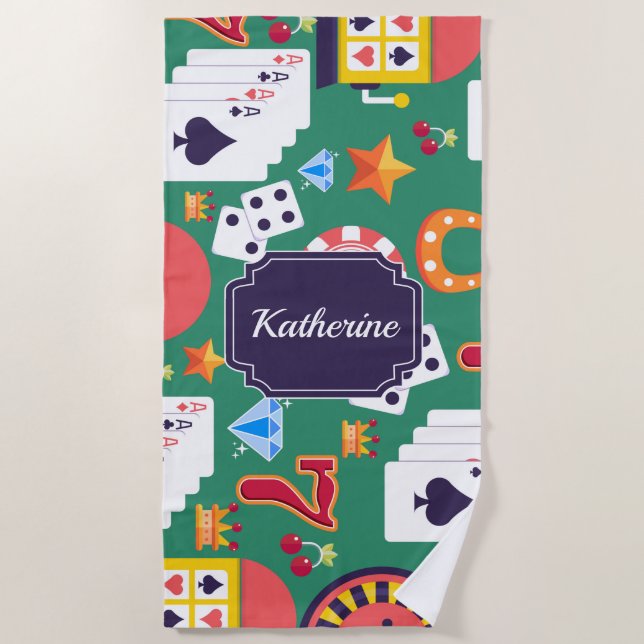 Serviette De Plage Motif de casino (Devant)