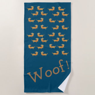 Serviette De Plage Motif de chien de saucisse  