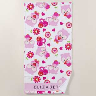 Serviette De Plage Motif De Chouettes, Chouettes Mignonnes, Chouettes