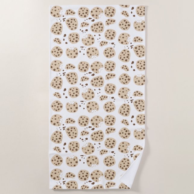 Serviette De Plage Motif de cookies à puces de chocolat (Devant)