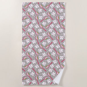 Serviette De Plage Motif de dents d'arc-en-ciel
