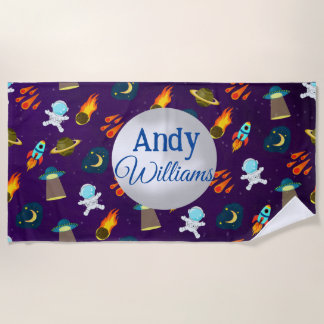 Serviette De Plage Motif de fusée de l'astronaute spatial