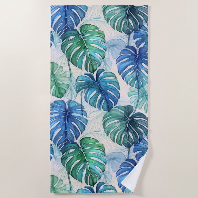 Serviette De Plage Motif de la monstère tropicale (Devant)