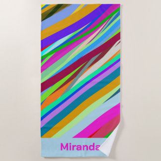 Serviette De Plage Motif de ligne diagonale multiple