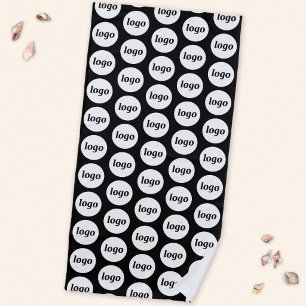 Serviette De Plage Motif de logo Entreprise Promotionnel Marque Noir