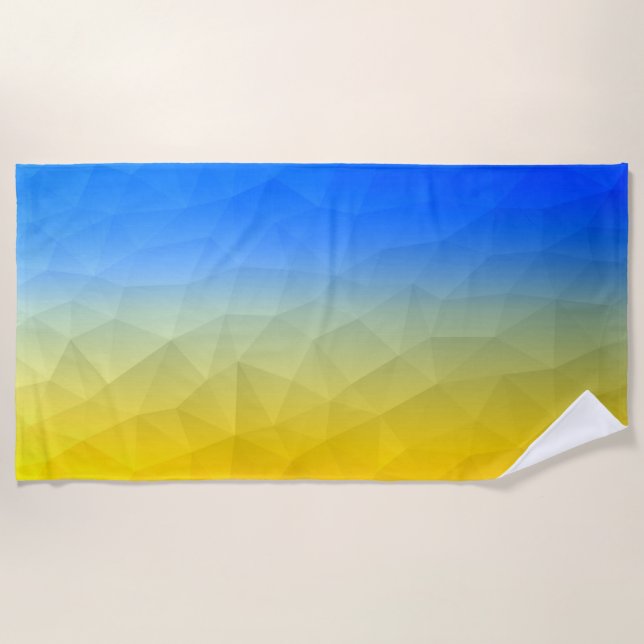 Serviette De Plage Motif de maillage géométrique bleu jaune Ukraine (Devant)