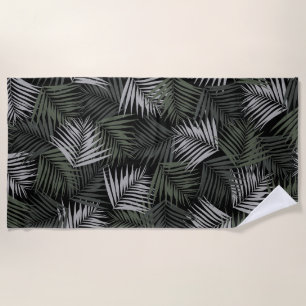 Serviette De Plage Motif de nuit rétro tropical #2 #palms #décoration