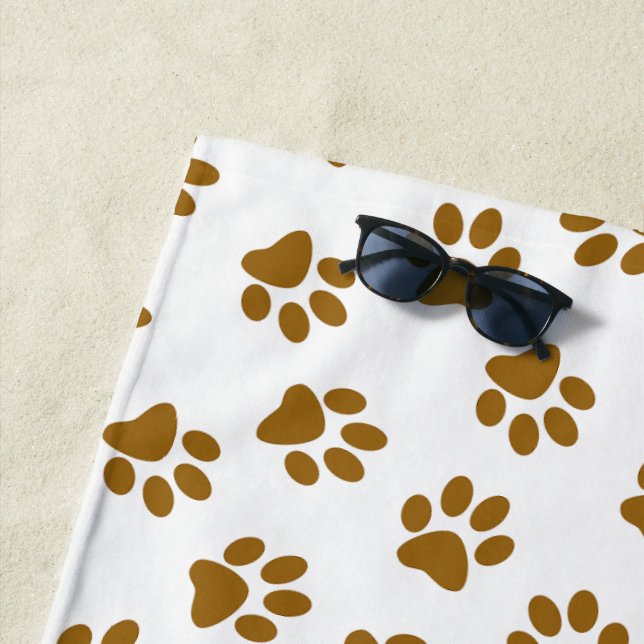 Serviette De Plage Motif De Pailles, Pailles De Chien, Pailles D'Or O (En situation)