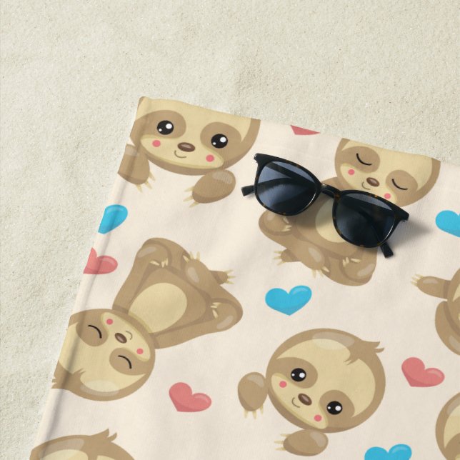 Serviette De Plage Motif De Parfums, Mignons Parfums, Coeurs (En situation)