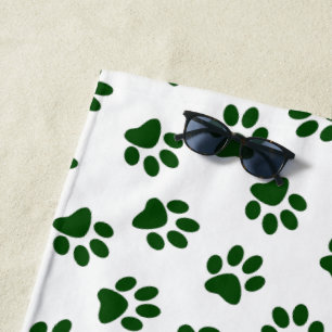 Serviette De Plage Motif De Pâtes, Patrouilles De Chiens, Paws Vertes