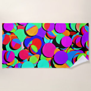 Serviette De Plage Motif de renouveau rétro et coloré
