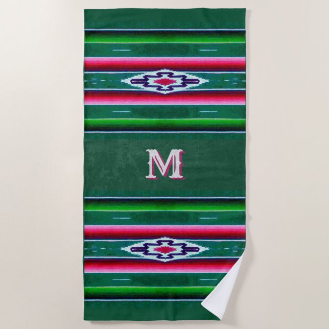 Serviette De Plage Motif de sape mexicain avec ou initial(s) (Devant)