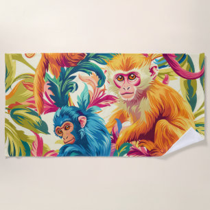 Serviette De Plage Motif de singe Rococo