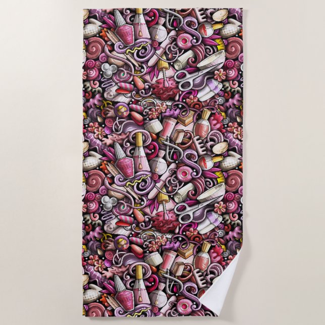 Serviette De Plage Motif de studio de clou (Devant)