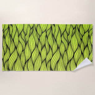 Serviette De Plage Motif de tresses vertes