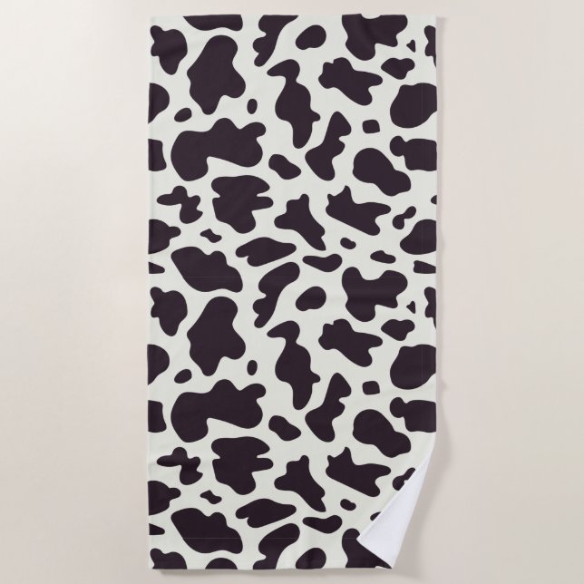 Serviette De Plage Motif de vache noir et blanc Imprimer rideau de do (Devant)