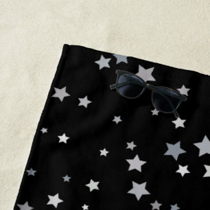 Serviette De Plage Motif des étoiles d'argent mignonnes Toute coule