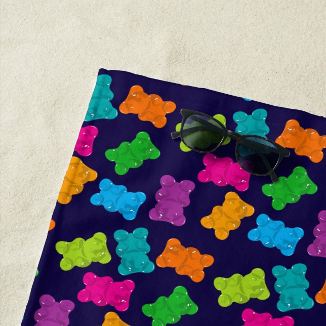 Serviette De Plage Motif des ours de gomme (En situation)
