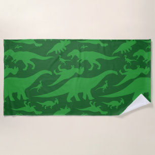 Serviette De Plage Motif Dinosaur Vert