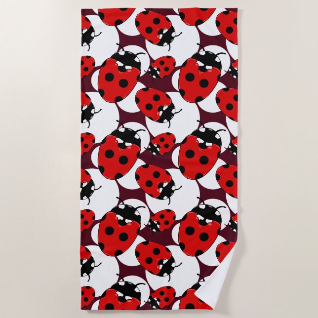 Serviette De Plage Motif d'insectes de coccinelle (Devant)