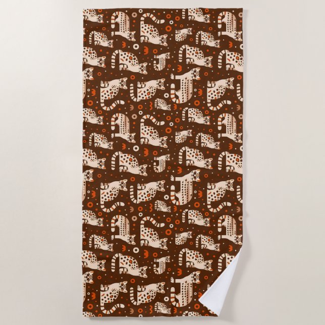 Serviette De Plage Motif d'occelot (Devant)