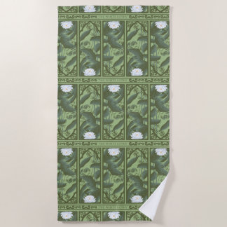 Serviette De Plage Motif du panneau Lotus Botanique - Le Lotus Blanc