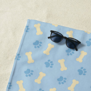 Serviette De Plage Motif Empreinte de patte bleu